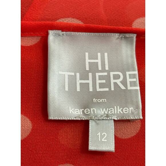Hi There by Karen Walker red/orange polka dot top, 12, whimsical, eclectic - Picture 4 of 4